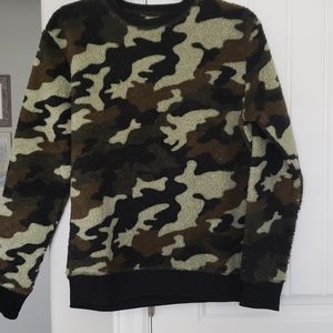 Camo Sherpa Top Sweater